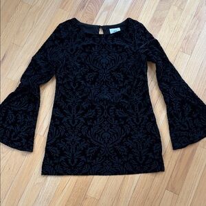 ECI Elegant Black Patterned Blouse